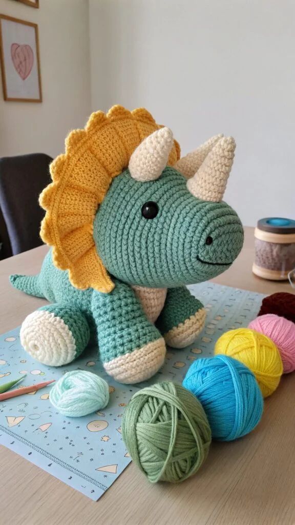 Dinosaurio amigurumi